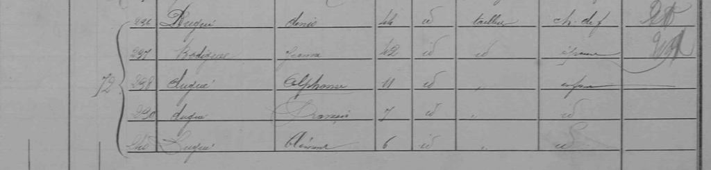 Recensement Langon 1896 - Le Bourg